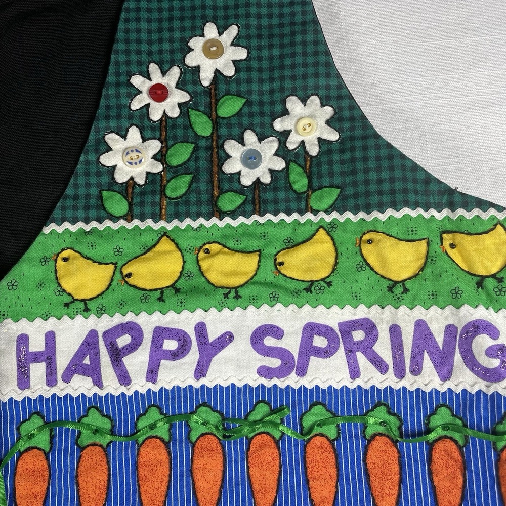 Easter Embroidered Festive Vest Unisex Buttons And Glitter Spring Easter Bunny - Picture 7 of 11